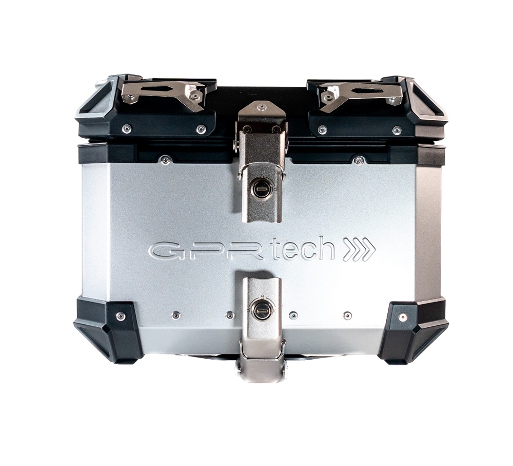 GPR TECH BAUL ALPI-TECH 26 LT. PLATA Baúl superior Top Case de aluminio color plata con placa universal incluida Capacidad Litros 26