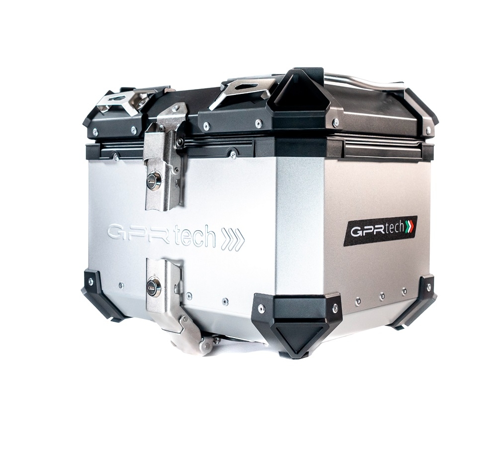 GPR TECH BAUL ALPI-TECH 26 LT. PLATA Baúl superior Top Case de aluminio color plata con placa universal incluida Capacidad Litros 26