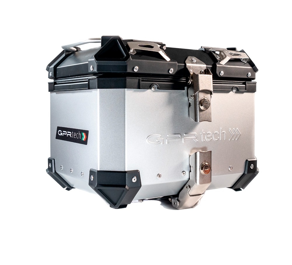 GPR TECH BAUL ALPI-TECH 26 LT. PLATA Baúl superior Top Case de aluminio color plata con placa universal incluida Capacidad Litros 26