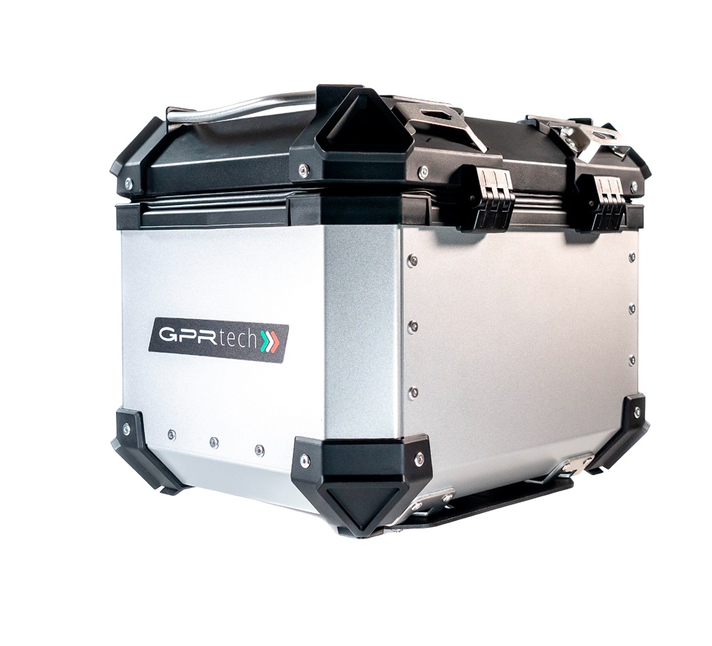 GPR TECH BAUL ALPI-TECH 26 LT. PLATA Baúl superior Top Case de aluminio color plata con placa universal incluida Capacidad Litros 26
