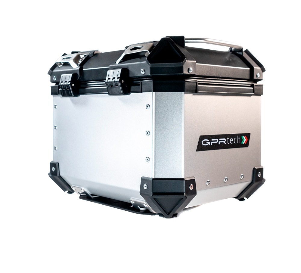 GPR TECH BAUL ALPI-TECH 26 LT. PLATA Baúl superior Top Case de aluminio color plata con placa universal incluida Capacidad Litros 26
