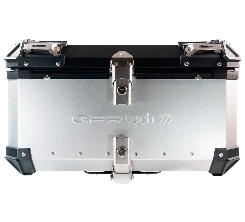 Baúl GPR TECH compatible con  Benelli Trk 125 2019/2023 Baúl Alpi-Tech en aluminio color plata con placa específica incluida Capacidad Litros 55