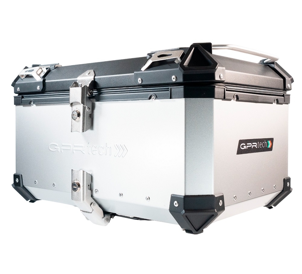Baúl GPR TECH compatible con  Benelli Trk 125 2019/2023 Baúl Alpi-Tech en aluminio color plata con placa específica incluida Capacidad Litros 55