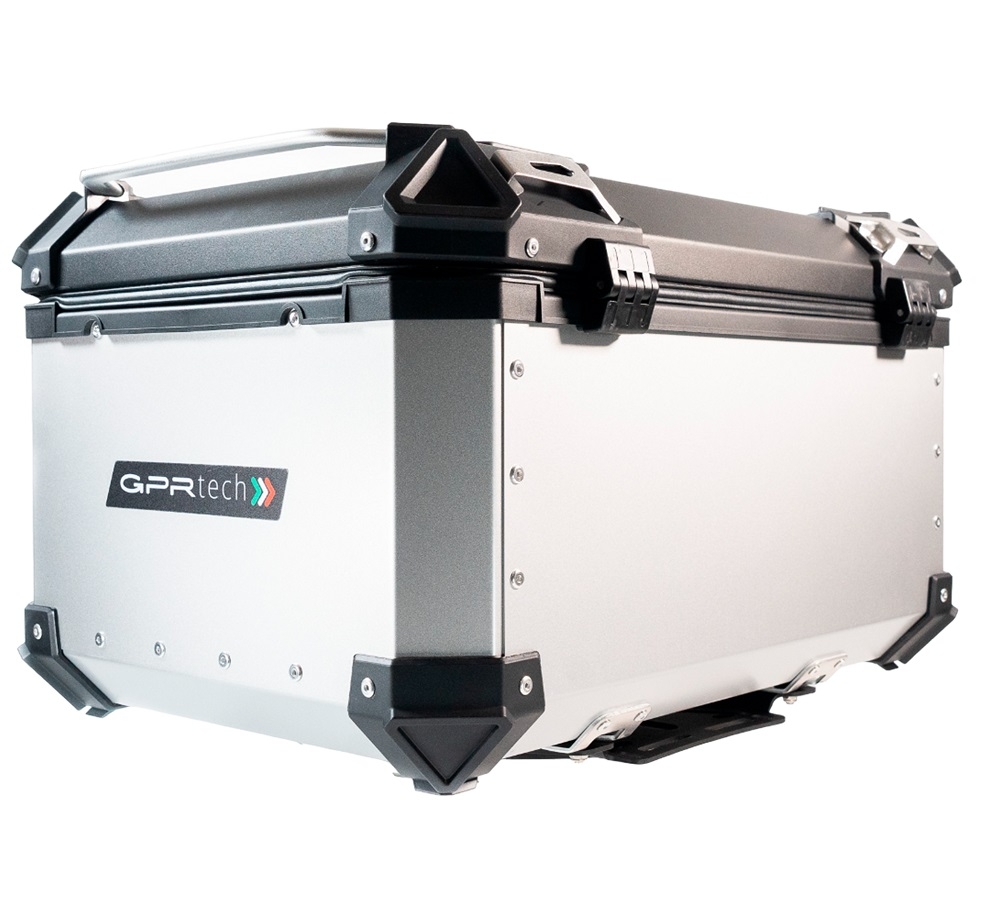 Baúl GPR TECH compatible con  Benelli Trk 125 2019/2023 Baúl Alpi-Tech en aluminio color plata con placa específica incluida Capacidad Litros 55
