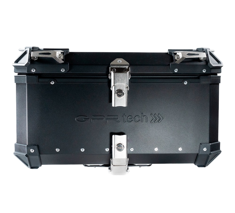 Baúl GPR TECH compatible con  Benelli Trk 502 2017/2020 e4 Baúl Alpi-Tech en aluminio, color negro con placa específica incluida Capacidad Litros 55