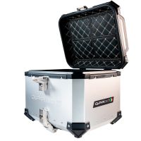 Baúl GPR TECH compatible con  Benelli Trk 125 2019/2023 Baúl Alpi-Tech en aluminio color plata con placa específica incluida Capacidad Litros 35