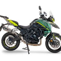 Escape compatible con Benelli Trk 702 X 2023-2024, Gpe Ann. titanium, Escape homologaedo, legal para mercados fuera de la UE, incluido tubo de enlace y db killer extraíble 