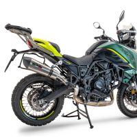Escape compatible con Benelli Trk 702 X 2023-2024, Gpe Ann. titanium, Escape homologaedo, legal para mercados fuera de la UE, incluido tubo de enlace y db killer extraíble 