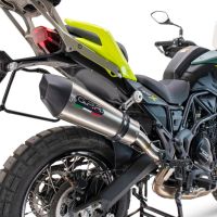 Escape compatible con Benelli Trk 702 X 2023-2024, Gpe Ann. titanium, Escape homologaedo, legal para mercados fuera de la UE, incluido tubo de enlace y db killer extraíble 