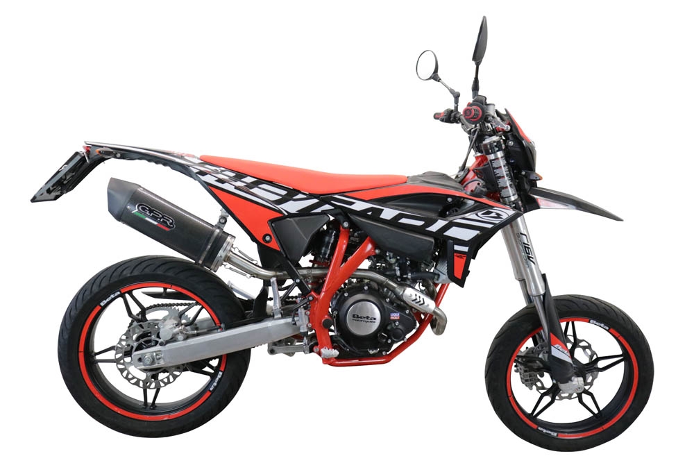 Escape compatible con Beta RR 125 4T Enduro 2021-2024, Furore Evo4 Poppy, Escape homologaedo, legal para mercados fuera de la UE, incluido tubo de enlace y db killer extraíble 