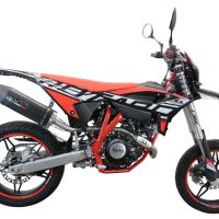 Escape compatible con Beta RR 125 4T Enduro 2021-2024, Furore Evo4 Poppy, Escape homologaedo, legal para mercados fuera de la UE, incluido tubo de enlace y db killer extraíble 
