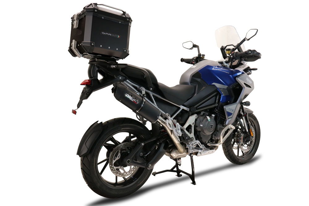Baúl GPR TECH compatible con  Triumph Tiger 900 2020/2023 e5 Baúl Alpi-Tech en aluminio, color negro con placa específica incluida Capacidad Litros 45