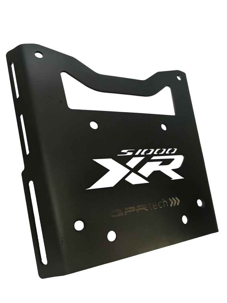 GPR TECH compatible con  Bmw S 1000 XR - M 2020/2024 e5 Placa de fijación específica Top Case ALPITECH 55 LT compatible con portaequipajes original, fabricada en acero inoxidable con 4 puntos de anclaje