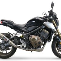 Escape compatible con Honda Cbr 650 F 2014-2016, Deeptone Inox, Escape completo homologado y legal, incluido db killer extraíble 