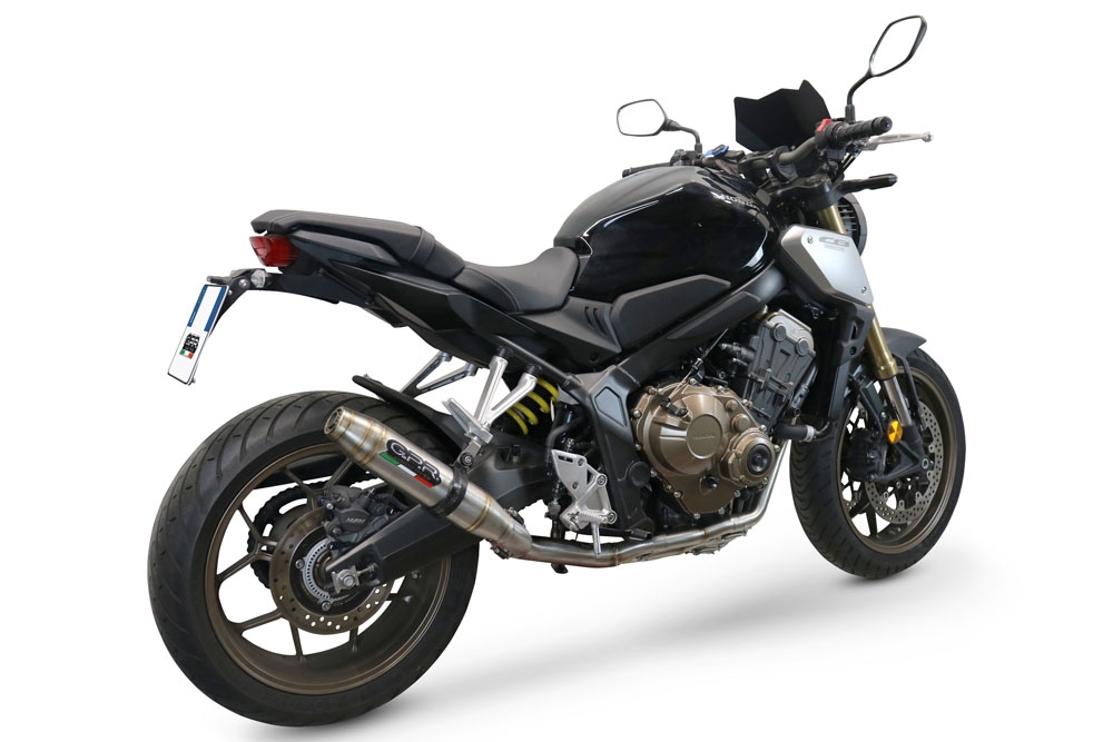 Escape compatible con Honda Cbr 650 F 2014-2016, Deeptone Inox, Escape completo homologado y legal, incluido db killer extraíble 