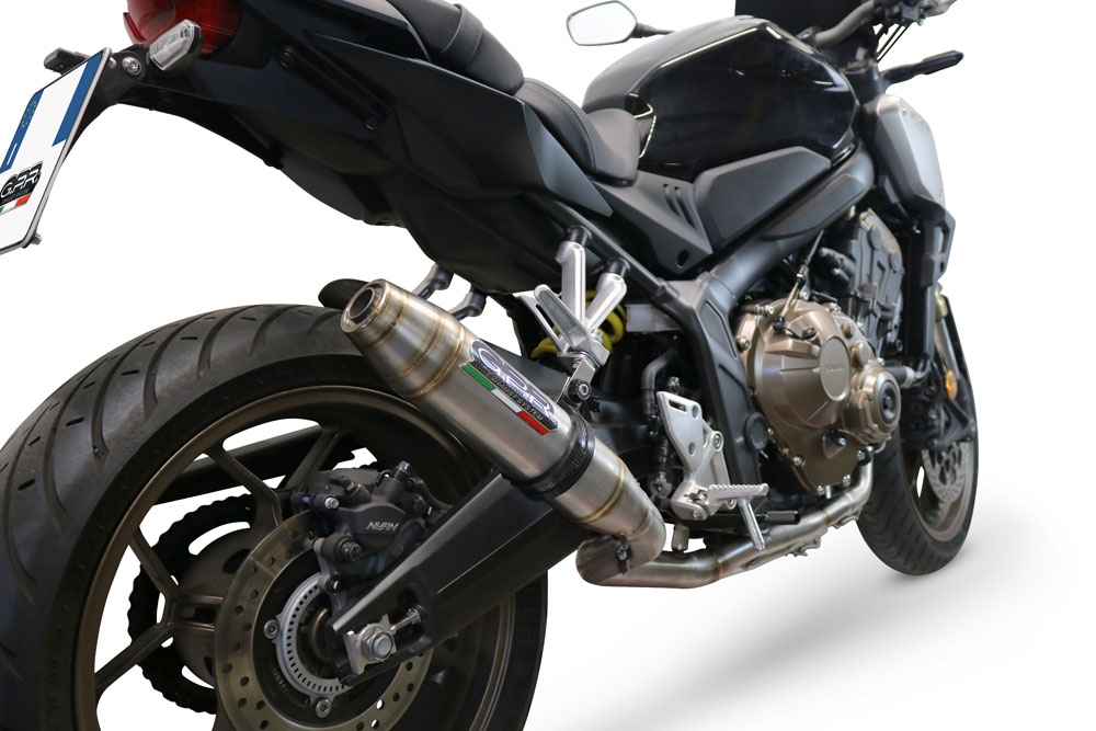 Escape compatible con Honda Cbr 650 F 2014-2016, Deeptone Inox, Escape completo homologado y legal, incluido db killer extraíble 