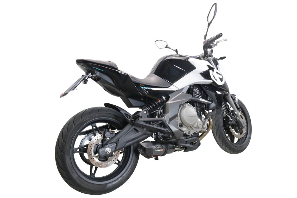 Escape compatible con Cf Moto 650 Mt 2021-2024, Gpe Ann. Poppy, Escape homologaedo, legal para mercados fuera de la UE, incluido tubo de enlace y db killer extraíble 