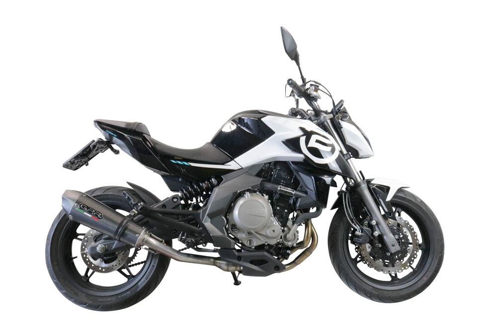 GPR escape compatible con  Cf Moto 400 NK 2021-2023, New Grand Prix Evo Poppy, Escape legal, homologado, silenciador con catalizador, db killer desmontable y tubo de conexión específico 
