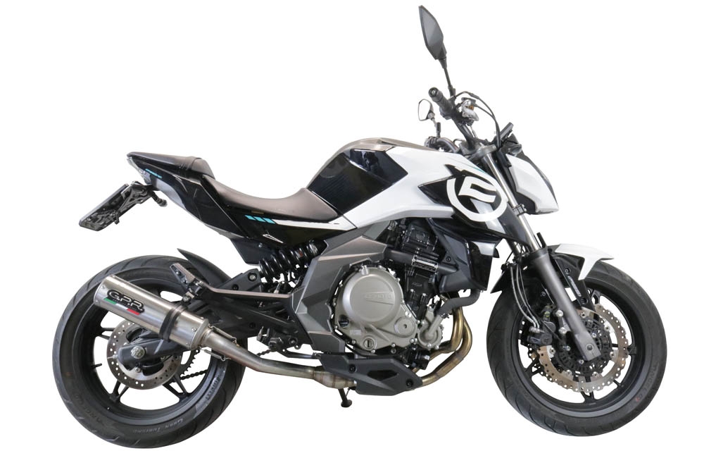 GPR escape compatible con  Cf Moto 650 Mt 2019-2020, M3 Inox , Escape legal, homologado, silenciador con catalizador, db killer desmontable y tubo de conexión específico 