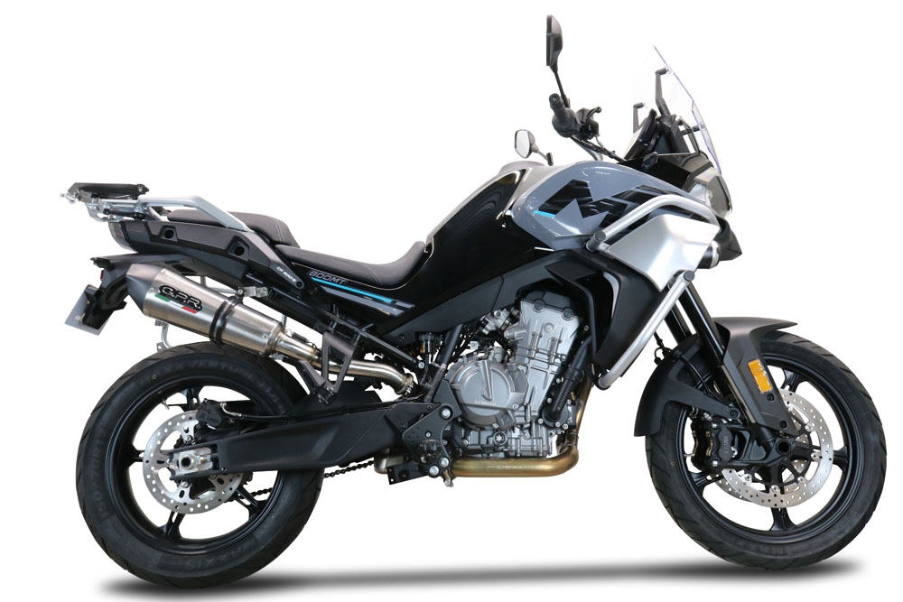 Escape compatible con Cf Moto 800 Mt Touring 2022-2024, GP Evo4 Titanium, Escape legal, homologado, silenciador con db killer desmontable y tubo de conexión específico 