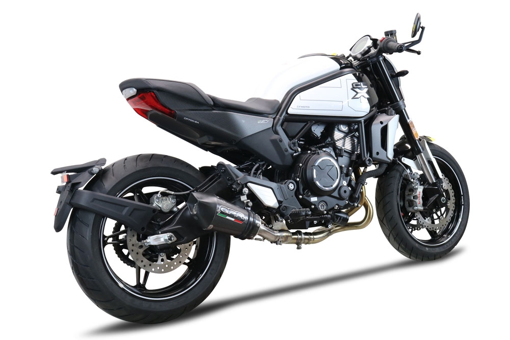 Escape compatible con Cf Moto 700 CL-X Adv 2022-2024, Gpe Ann. Poppy, Sistema de escape medio lleno, incluido db killer extraíble y tubo de conexión 