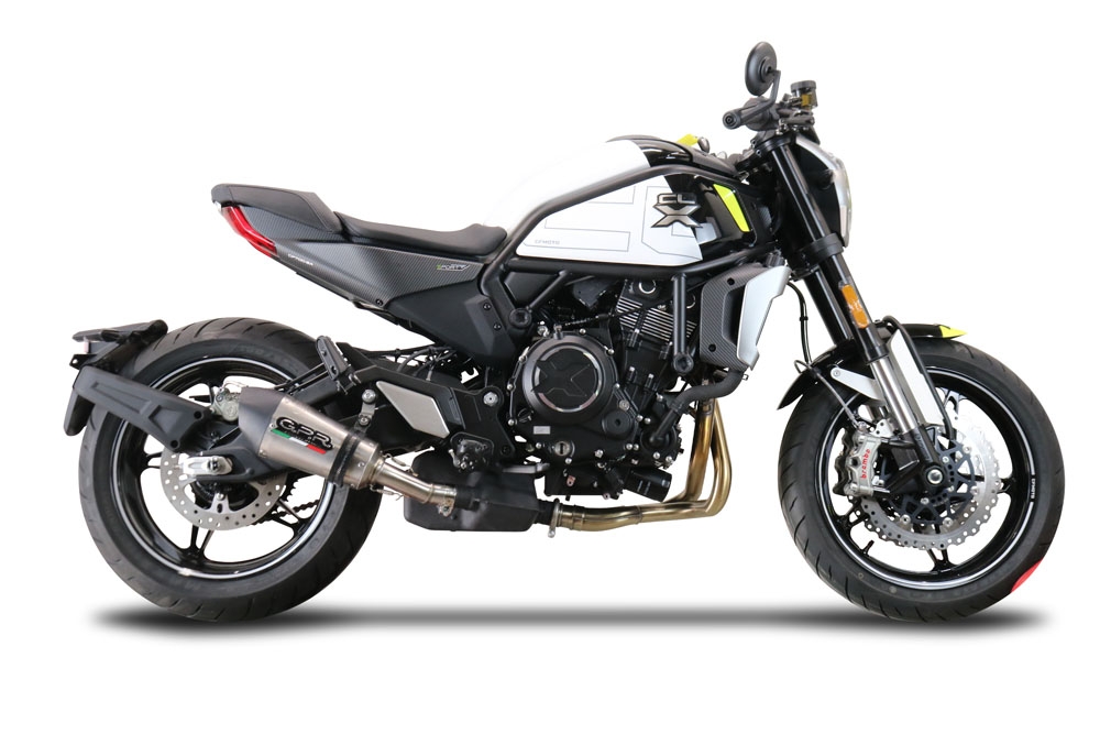 GPR escape compatible con  Cf Moto 700 CL-X Adv 2022-2024, New Grand Prix Evo Titanium, Escape legal, homologado, silenciador con db killer desmontable y tubo de conexión específico 