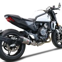 Escape compatible con Cf Moto 700 CL-X Adv 2022-2024, Gpe Ann. titanium, Sistema de escape medio lleno, incluido db killer extraíble y tubo de conexión 