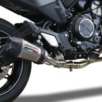 Escape compatible con Cf Moto 700 CL-X Adv 2022-2024, Gpe Ann. titanium, Sistema de escape medio lleno, incluido db killer extraíble y tubo de conexión 