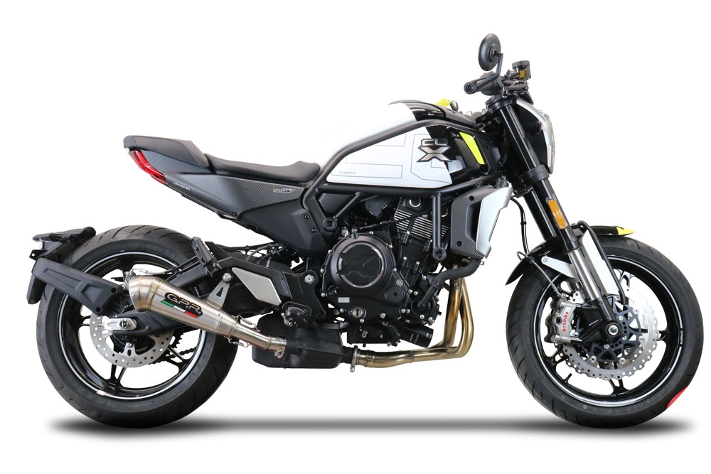 GPR escape compatible con  Cf Moto 700 CL-X Sport 2022-2024, Powercone Evo, Escape legal, homologado, silenciador con db killer desmontable y tubo de conexión específico 