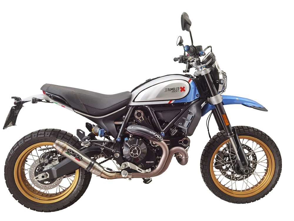 GPR escape compatible con  Ducati Scrambler 800 Icon -Icon Dark 2021-2022, Deeptone Inox, Escape legal, homologado, silenciador con catalizador, db killer desmontable y tubo de conexión específico 