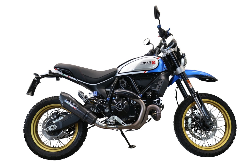 Escape compatible con Ducati Scrambler 800 Nightshift -Urban Motard 2021-2022, Gpe Ann. Poppy, Escape homologaedo, legal para mercados fuera de la UE, incluido tubo de enlace y db killer extraíble 