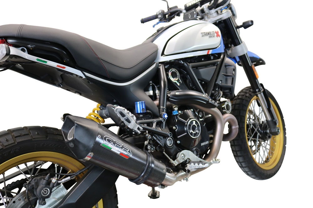 Escape compatible con Ducati Scrambler 800 Nightshift -Urban Motard 2021-2022, Gpe Ann. Poppy, Escape homologaedo, legal para mercados fuera de la UE, incluido tubo de enlace y db killer extraíble 