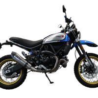 Escape compatible con Ducati Scrambler 800 Icon -Icon Dark 2021-2022, Gpe Ann. Titanium, Escape homologaedo, legal para mercados fuera de la UE, incluido tubo de enlace y db killer extraíble 