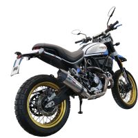 Escape compatible con Ducati Scrambler 800 Icon -Icon Dark 2021-2022, Gpe Ann. Titanium, Escape homologaedo, legal para mercados fuera de la UE, incluido tubo de enlace y db killer extraíble 