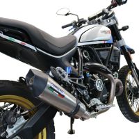 Escape compatible con Ducati Scrambler 800 Icon -Icon Dark 2021-2022, Gpe Ann. Titanium, Escape homologaedo, legal para mercados fuera de la UE, incluido tubo de enlace y db killer extraíble 