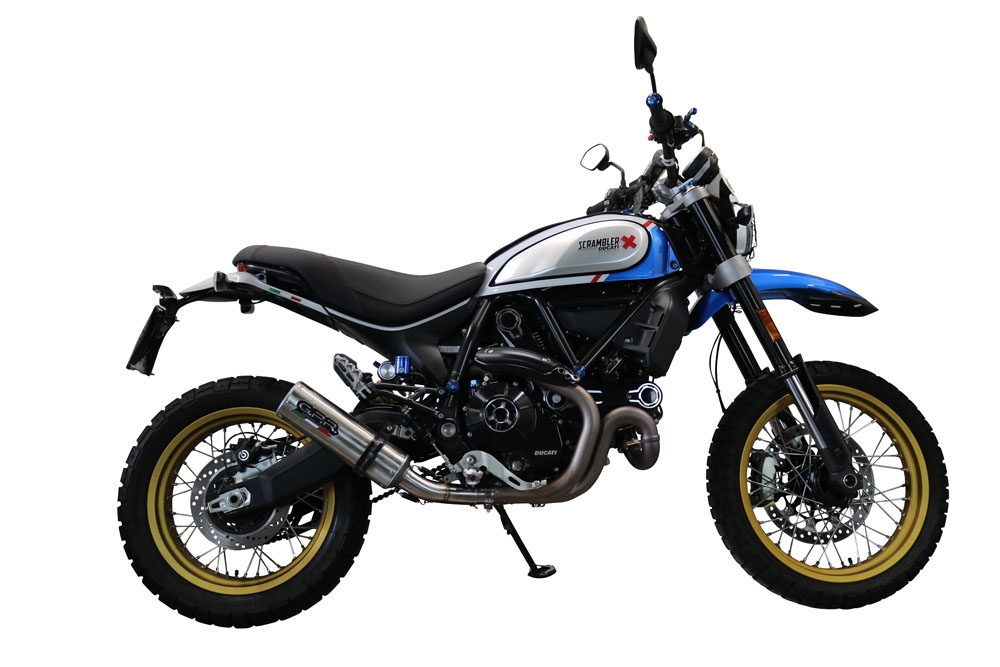 GPR escape compatible con  Ducati Scrambler 800 Icon -Icon Dark 2021-2022, M3 Titanium Natural, Escape legal, homologado, silenciador con catalizador, db killer desmontable y tubo de conexión específico 