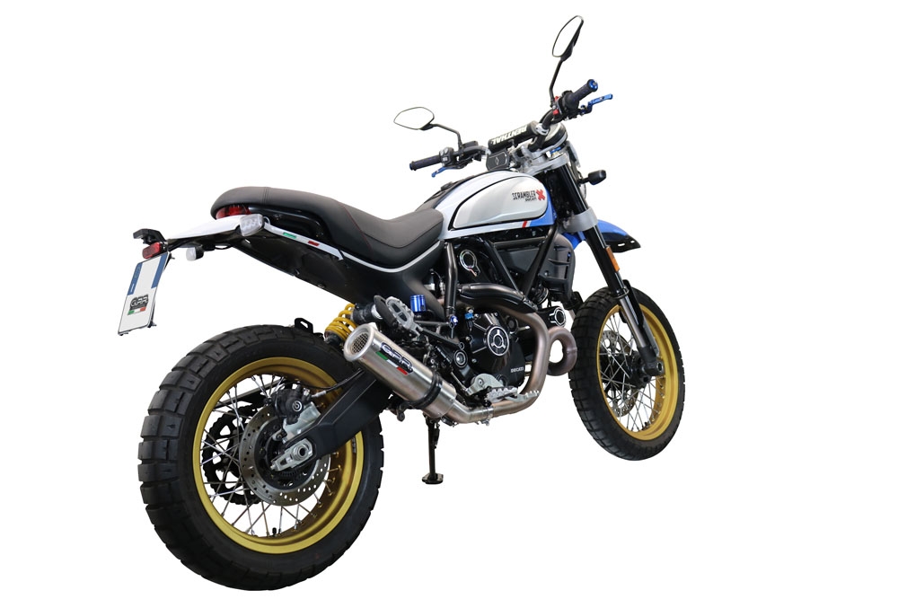 GPR escape compatible con  Ducati Scrambler 800 Icon -Icon Dark 2021-2022, M3 Titanium Natural, Escape legal, homologado, silenciador con catalizador, db killer desmontable y tubo de conexión específico 
