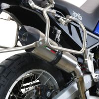 Escape compatible con Aprilia Tuareg 660 2021-2024, GP Evo4 Titanium, Escape legal, homologado, silenciador con db killer desmontable y tubo de conexión específico 