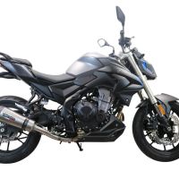 Escape compatible con Voge 500DSX 2021-2024, GP Evo4 Titanium, Escape legal, homologado, silenciador con db killer desmontable y tubo de conexión específico 