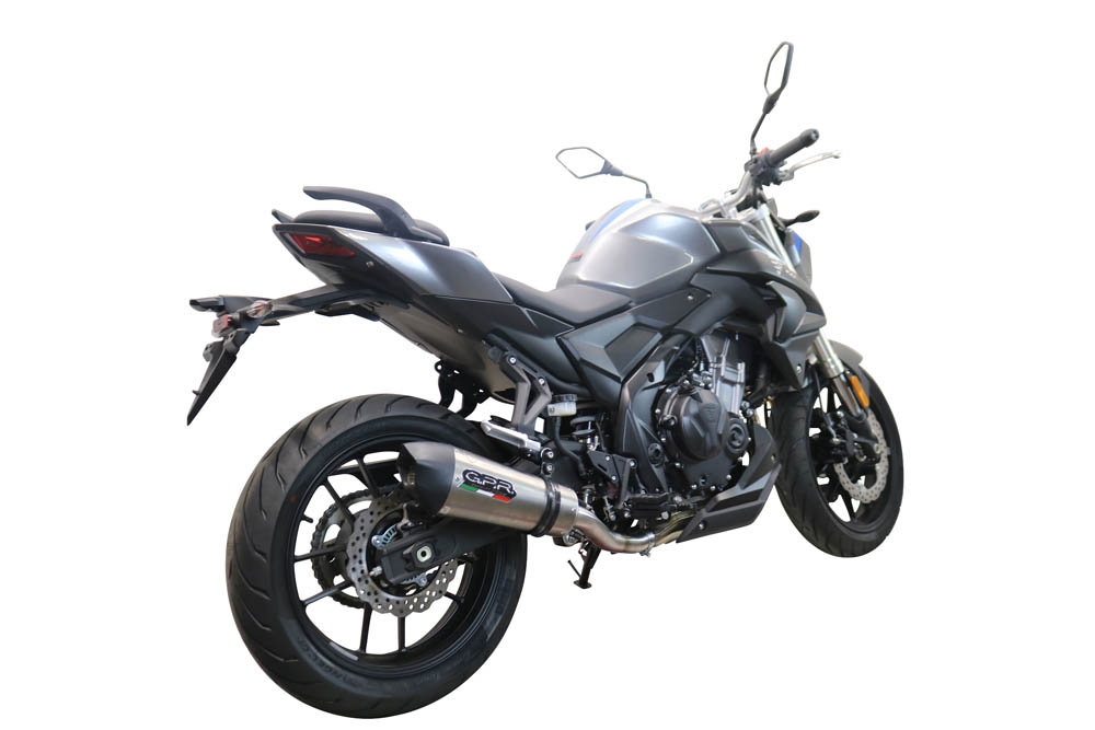 Escape compatible con Voge 500DSX 2021-2024, GP Evo4 Titanium, Escape legal, homologado, silenciador con db killer desmontable y tubo de conexión específico 