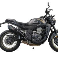 Escape compatible con Zontes 350 T1 ADV 2022-2024, GP Evo4 Poppy, Escape legal, homologado, silenciador con db killer desmontable y tubo de conexión específico 