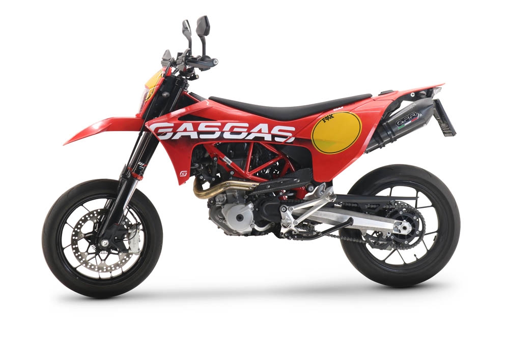 Escape compatible con Gas Gas SM 700 2023-2024, Gpe Ann. Poppy, Escape homologaedo, legal para mercados fuera de la UE, incluido tubo de enlace y db killer extraíble 