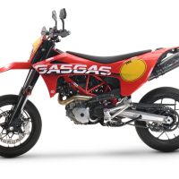 Escape compatible con Gas Gas SM 700 2023-2024, Gpe Ann. Poppy, Escape homologaedo, legal para mercados fuera de la UE, incluido tubo de enlace y db killer extraíble 