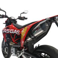 Escape compatible con Gas Gas SM 700 2023-2024, Gpe Ann. titanium, Escape homologaedo, legal para mercados fuera de la UE, incluido tubo de enlace y db killer extraíble 