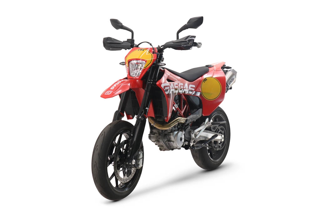 Escape compatible con Gas Gas SM 700 2023-2024, Gpe Ann. titanium, Escape homologaedo, legal para mercados fuera de la UE, incluido tubo de enlace y db killer extraíble 