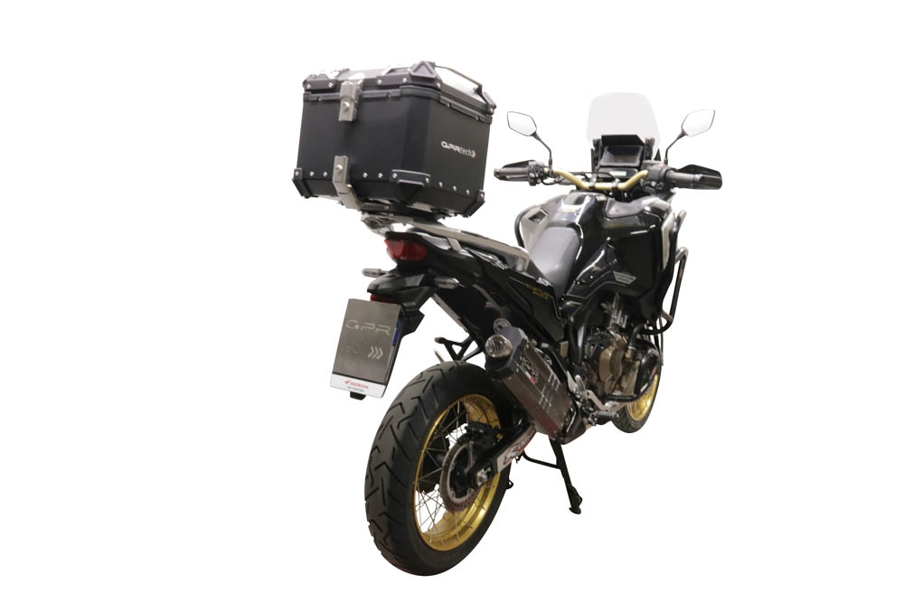 Baúl GPR TECH compatible con  Honda Crf 1100 L Africa Twin 2020/2024 e5 Baúl Alpi-Tech en aluminio color plata con placa específica incluida Capacidad Litros 55