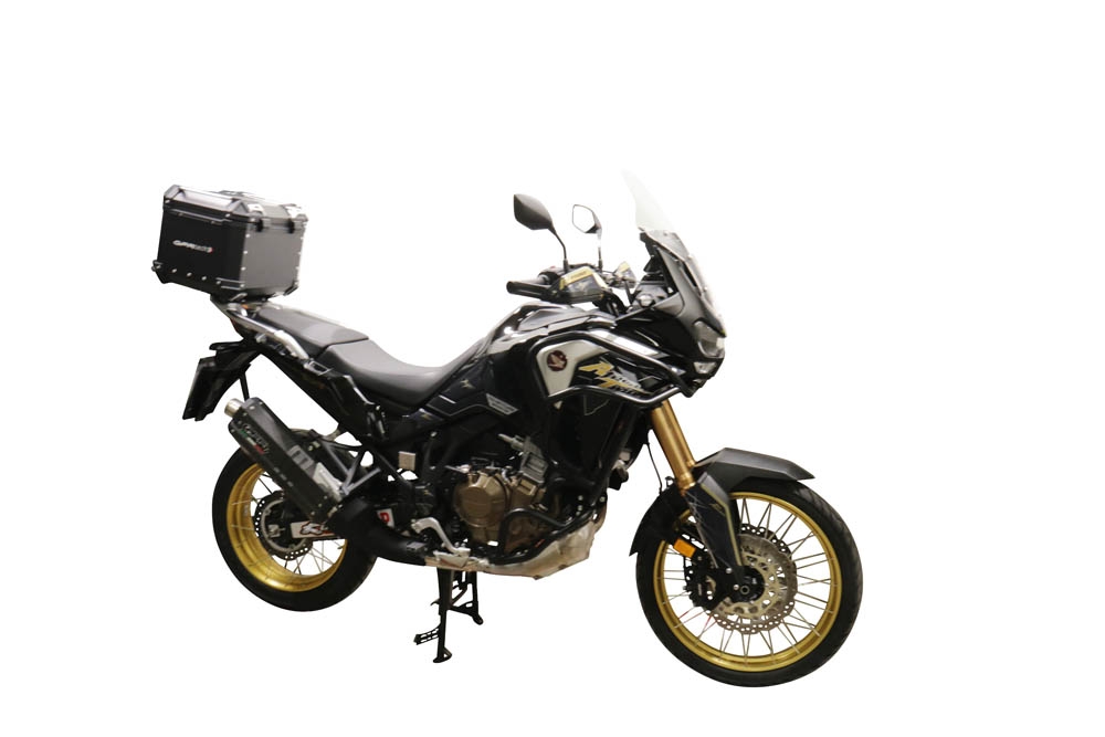 Baúl GPR TECH compatible con  Honda Crf 1100 L Africa Twin 2020/2024 e5 Baúl Alpi-Tech en aluminio, color negro con placa específica incluida Capacidad Litros 55
