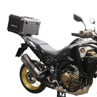 Baúl GPR TECH compatible con  Honda Crf 1100 L Africa Twin 2020/2024 e5 Baúl Alpi-Tech en aluminio, color negro con placa específica incluida Capacidad Litros 35