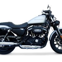 Escape compatible con Harley Davidson Sportster 883 2004-2009, Slash Inox, Par de terminales de escape homologados, con db killer extraíbles y tubos de conexión específicos 