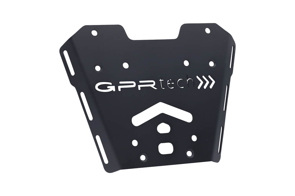 GPR TECH compatible con  Honda X-Adv 750 2017/2020 e4 Baúl Alpi-Tech en aluminio, color negro con placa específica incluida Capacidad Litros 45